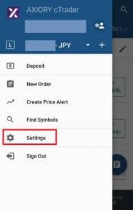 AXIORY(アキシオリー) cTraderアプリ 言語変更 01