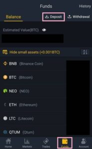 BINANCE(バイナンス) アプリ 仮想通貨 入金 01