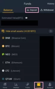 BINANCE(バイナンス) アプリ 仮想通貨 入金 01