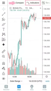 TradingView(トレーディングビュー) アプリ インジケーター追加 01