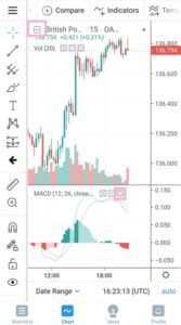 TradingView(トレーディングビュー) アプリ インジケーター削除 01